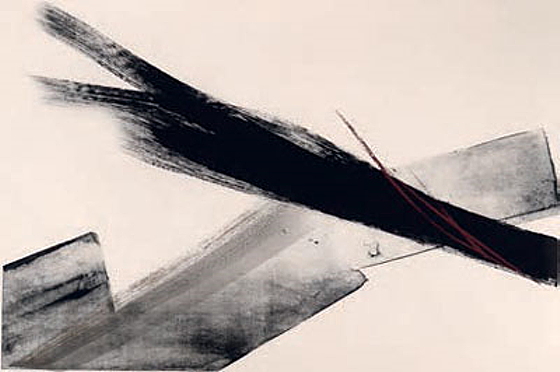 篠田桃紅「A CENT A」 リトグラフ+手彩色 63.0×91.0cm 特別価格 880,000円