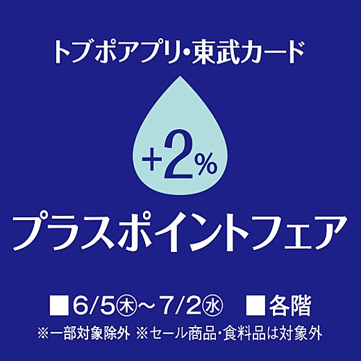 トブポアプリ・東武カード+2%プラスポイントフェア