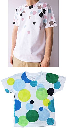 上:ペイントTシャツ/下:子ども用Tシャツ