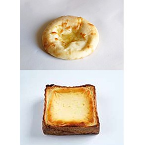 上:もちもちチーズナン、下:バスクチーズケーキ風トースト